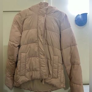 Abercrombie cropped ultra puffer pink